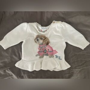 RALPH LAUREN baby girl dog sweater